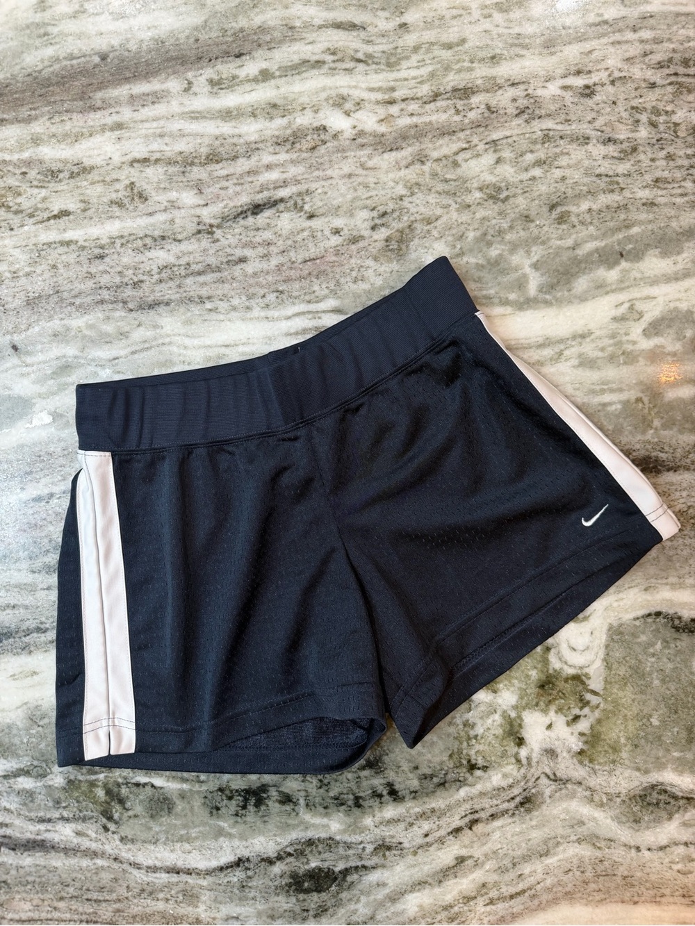 Nike 2000s Vibe Navy Blue Athletic Shorts with White Side Panels
Women’s XS